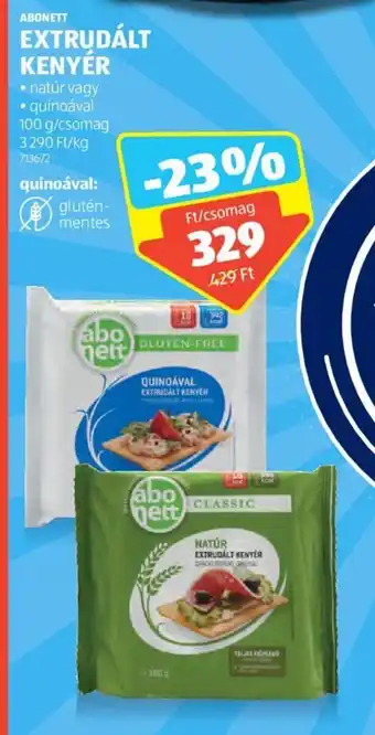 ALDI ABONETT EXTRUDÁLT KENYÉR 100 g ajánlat