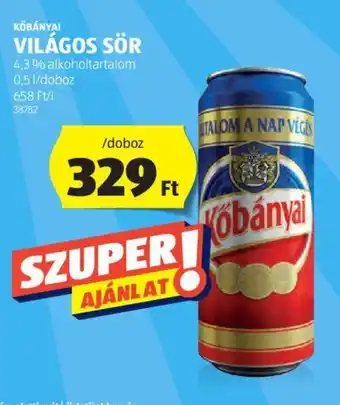 ALDI KŐBÁNYAI VILÁGOS SÖR 0,5 l ajánlat