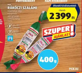 ALDI PICK RÁKÓCZI SZALÁMI 400 g ajánlat