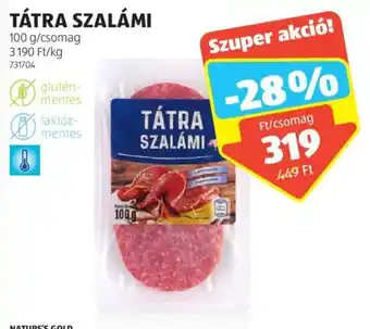 ALDI TÁTRA SZALÁMI 100 g ajánlat