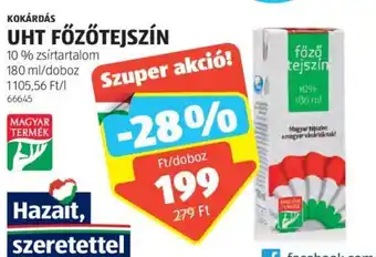 ALDI KOKÁRDÁS UHT FŐZŐTEJSZÍN 180 ml ajánlat
