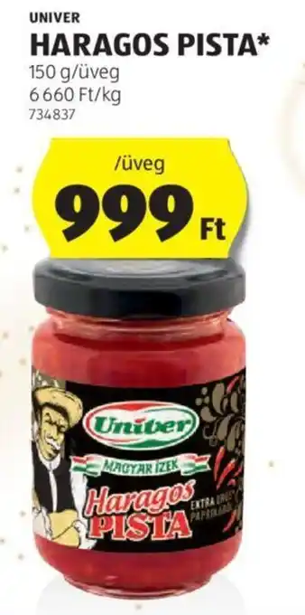 ALDI UNIVER HARAGOS PISTA 150 g ajánlat