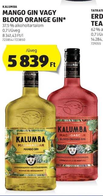 ALDI KALUMBA MANGO GIN stb. 0,7 l ajánlat