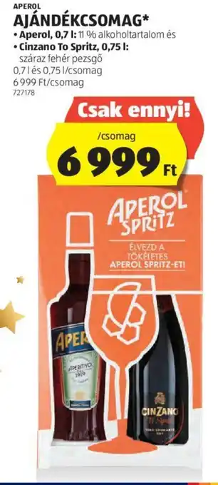ALDI APEROL AJÁNDÉKCSOMAG 0,7 / 0,75 l ajánlat