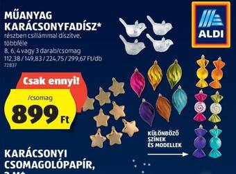 ALDI MŰANYAG KARÁCSONYFADÍSZ 8 - 3 db ajánlat