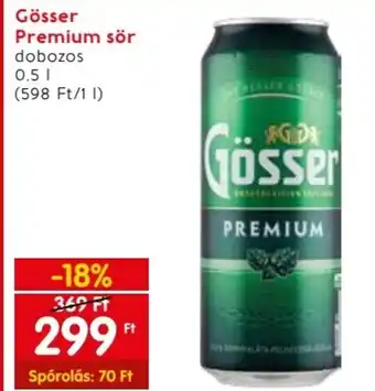 Spar Gösser Premium sör 0,5 l ajánlat