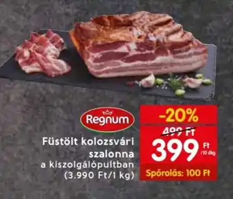 Spar Regnum Füstölt kolozsvári szalonna 10 dkg ajánlat