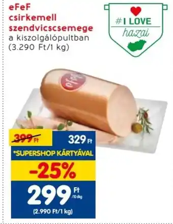 Spar eFeF csirkemell szendvicscsemege 10 dkg ajánlat