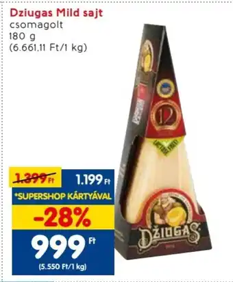 Spar Dziugas Mild sajt 180 g ajánlat