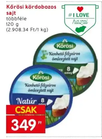 Spar Kőrösi kördobozos sajt 120 g ajánlat
