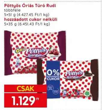 Spar Pöttyös Óriás Túró Rudi stb. 5 x 51 / 5 x 35 g ajánlat