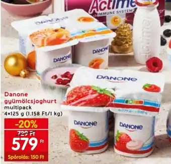Spar Danone gyümölcsjoghurt 4 x 125 g ajánlat