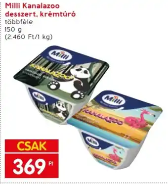 Spar Milli Kanalazoo desszert, krémtúró 150 g ajánlat
