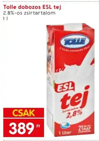 Spar Tolle dobozos ESL tej 1 l ajánlat