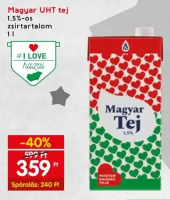 Spar Magyar UHT tej 1 l ajánlat