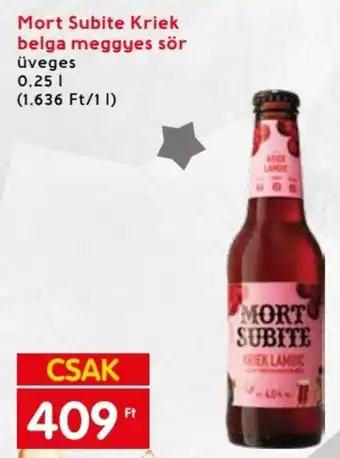 Mort Subite Kriek belga meggyes sör 0,25 l