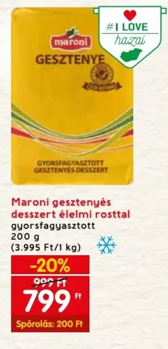 Spar Maroni gesztenyés desszert élelmi rosttal 200 g ajánlat