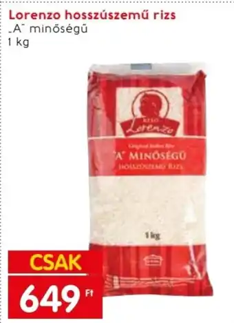 Spar Lorenzo hosszúszemű rizs 1 kg ajánlat