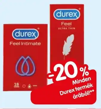 Minden Durex termék árából!