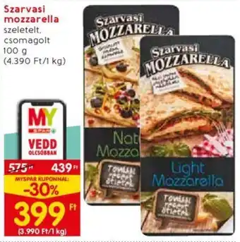 Spar Szarvasi mozzarella 100 g ajánlat