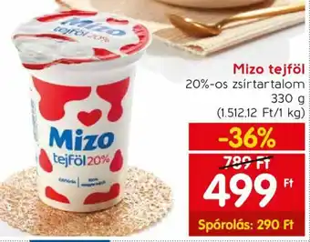 Spar Mizo tejföl 330 g ajánlat