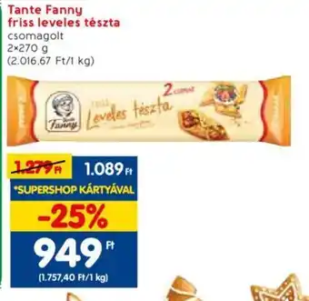 Spar Tante Fanny friss leveles tészta 2 x 270 g ajánlat