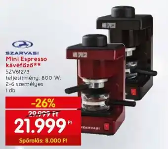SZARVASI Mini Espresso kávéfőző 1 db