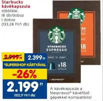 Spar Starbucks kávékapszula 18 db ajánlat