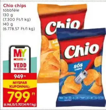 Spar Chio chips 130 / 140 g ajánlat