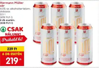 Spar Hermann Müller sör 0,5 l ajánlat