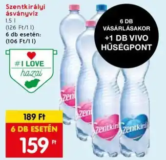 Spar Szentkirályi ásványvíz 1.5l ajánlat