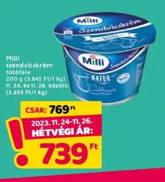 Spar Milli szendvicskrém 200g ajánlat