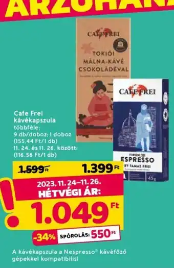 Spar Cafe Frei kávékapszula ajánlat