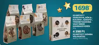 SZÁRÍTOTT VARGÁNYA RÓKA KUCSMA SZEGFŰ TROMBITAGOMBA VAGY ERDEI GOMBAKEVERÉK 30g