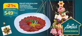 Auchan PRIVÁT HÚS SZALÁMI SZARVAS ÉS SERTÉSHÚSBÓL 10dkg ajánlat