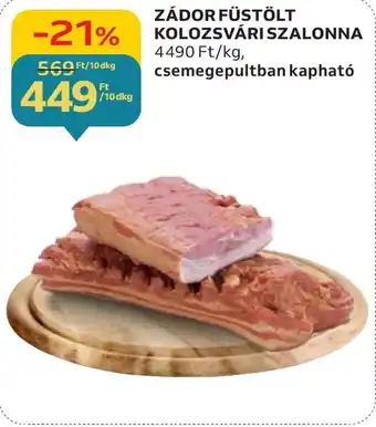 Auchan ZÁDOR FÜSTÖLT KOLOZSVÁRI SZALONNA 10dkg ajánlat