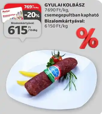 Auchan GYULAI KOLBÁSZ 10dkg ajánlat