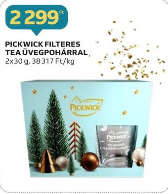 Auchan PICKWICK FILTERES TEA ÜVEGPOHÁRRAL 2x30 g ajánlat