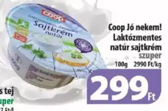 Coop Coop Jó nekem Laktózmentes natúr sajtkrém 100g ajánlat