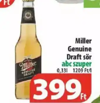 Coop Miller Genuine Draft sör 0,33l ajánlat