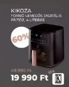 KIKOZA FORRÓ LEVEGŐS DIGITÁLIS FRITÖZ 4 LITERES
