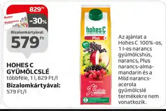 Auchan HOHES C GYÜMÖLCSLÉ 1 l ajánlat