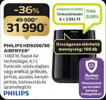 Auchan PHILIPS HD9200/90 AIRFRYER 1 db ajánlat