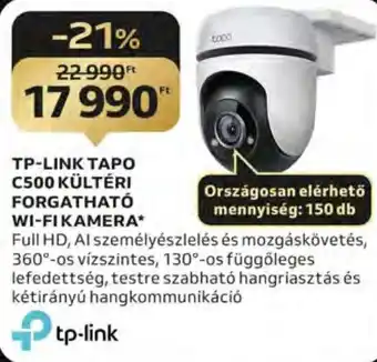 Auchan TP-LINK TAPO C500 KÜLTÉRI FORGATHATÓ WI-FI KAMERA 1 db ajánlat