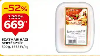 Auchan SZATMÁRI HÁZI SERTÉS ZSÍR 500 g ajánlat