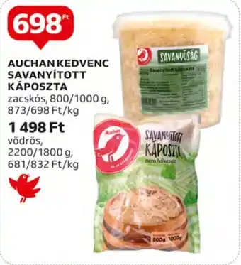 Auchan AUCHAN KEDVENC SAVANYÍTOTT KÁPOSZTA 800 / 1000 g ajánlat