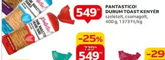 Auchan PANTASTICO! DURUM TOAST KENYÉR 400 g ajánlat