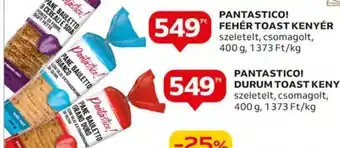Auchan PANTASTICO! FEHÉR TOAST KENYÉR 400 g ajánlat