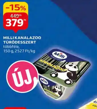 Auchan MILLI KANALAZOO TÚRÓDESSZERT 150 g ajánlat