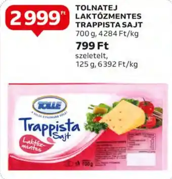 Auchan TOLNATEJ LAKTÓZMENTES TRAPPISTA SAJT 700 g ajánlat